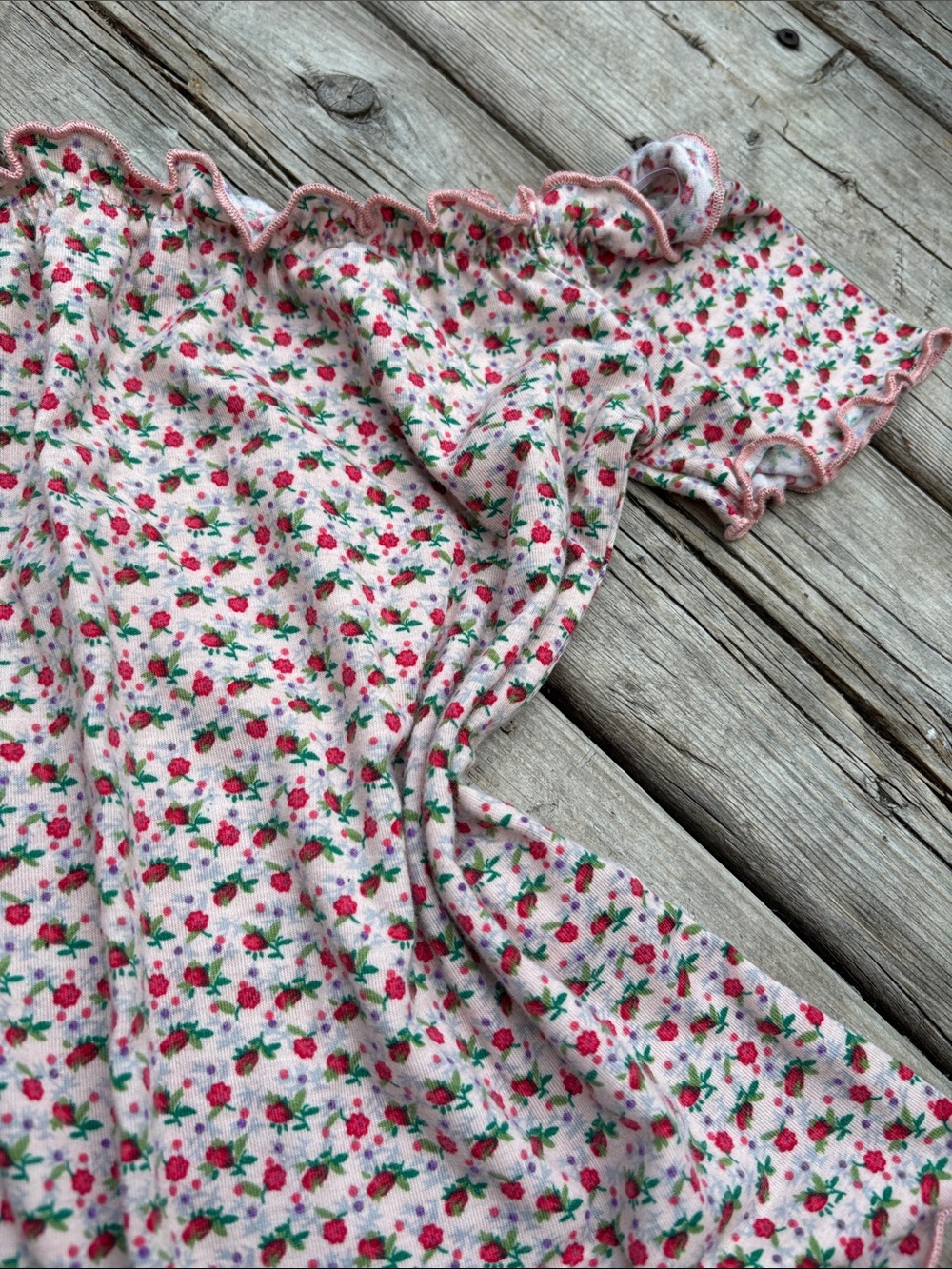 Floral Off-Shoulder Ruffle Top - Pink - Picture 3 of 4